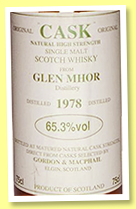 Glen Mhor 1978 (65.3%, Gordon & MacPhail, CASK, 75cl, +/-1988) Glen Mhor 1978 (65.3%, Gordon & MacPhail, CASK, 75cl, +/-1988)