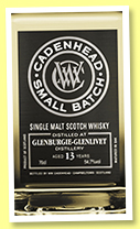 Glenburgie-Glenlivet 13 yo 2004/2017 (54.7%, Cadenhead, Small Batch, two bourbon hogsheads, 576 bottles) Glenburgie-Glenlivet 13 yo 2004/2017 (54.7%, Cadenhead, Small Batch, two bourbon hogsheads, 576 bottles)