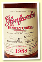 Glenfarclas 1988/2018 Family Casks (52.4%, OB, cask #7054, refill sherry butt, 596 bottles) Glenfarclas 1988/2018 Family Casks (52.4%, OB, cask #7054, refill sherry butt, 596 bottles)