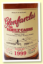 Glenfarclas 1999/2017 Family Casks (54.5%, OB, cask #7458, 4th fill butt, 565 bottles) Glenfarclas 1999/2017 Family Casks (54.5%, OB, cask #7458, 4th fill butt, 565 bottles)