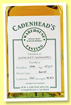 Glenlivet (Minmore) 20 yo 1996 (46.4%, Cadenhead, Warehouse Tasting, 2017)