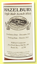 Hazelburn 12 yo 2000/2013 (50.9%, OB, Private bottling, NSH de Comparant, fresh sherry hogshead, cask #899, 298 bottles) Hazelburn 12 yo 2000/2013 (50.9%, OB, Private bottling, NSH de Comparant, fresh sherry hogshead, cask #899, 298 bottles)