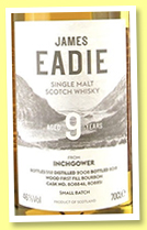 Inchgower 9 yo 2008/2018 (46%, James Eadie, first fill bourbon barrel, casks #808846+808851) Inchgower 9 yo 2008/2018 (46%, James Eadie, first fill bourbon barrel, casks #808846+808851)