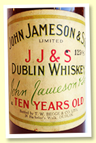 John Jameson & Son 10 yo Dublin Whiskey (Bow St Distillery, T. W. Begge & Co Ltd, 1950s)