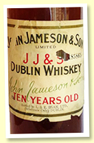 John Jameson & Son 10 yo Dublin Whiskey (Bow St Distillery, L & E Egan Ltd, 1940s)