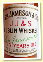 John Jameson & Son 10 yo Dublin Whiskey (Bow St Distillery, A. Millar & Co Ltd, 1960s)