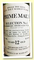 Laphroaig 12 yo (91.4 US proof, Prime Malt, Carlton Import USA, 1980s) 