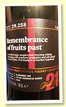 Laphroaig 21 yo 1996/2018 (48.9%, SMWS 29.258 ‘Remembrance of fruits past’, bourbon hogshead / oloroso hogshead, 231 bottles)