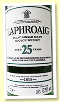 Laphroaig 25 yo (52%, OB, 2018, bourbon casks)