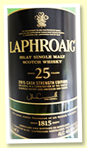 Laphroaig 25 yo (46.8%, OB, 2015, bourbon & sherry)