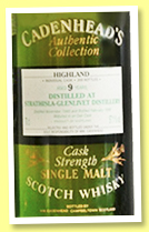 Strathisla-Glenlivet 9 yo 1989/1999 (57.1%, Cadenhead, Authentic Collection, 300 bottles) Strathisla-Glenlivet 9 yo 1989/1999 (57.1%, Cadenhead, Authentic Collection, 300 bottles)