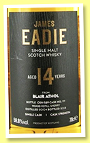 Blair Athol 14 yo 2004/2018 (59.8%, James Eadie, refill sherry, cask #99, 529 bottles) Blair Athol 14 yo 2004/2018 (59.8%, James Eadie, refill sherry, cask #99, 529 bottles)