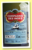 C.A.D.C. 12 yo 2006/2018 (58%, Compagnie des Indes, cask #VCA5, 252 bottles) C.A.D.C. 12 yo 2006/2018 (58%, Compagnie des Indes, cask #VCA5, 252 bottles)