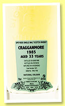 Cragganmore 33 yo 1985/2018 (53.4%, Signatory Vintage, 30th Anniversary , hogshead, cask #1241, 199 bottles) Cragganmore 33 yo 1985/2018 (53.4%, Signatory Vintage, 30th Anniversary , hogshead, cask #1241, 199 bottles)