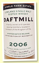 Daftmill 2006/2018 (46%, OB ‘Winter Release’, first fill barrels, 1265 bottles)