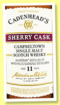 Kilkerran 11 yo 2007/2018 (58.1%, Cadenhead, sherry cask, hogshead, 564 bottles) Kilkerran 11 yo 2007/2018 (58.1%, Cadenhead, sherry cask, hogshead, 564 bottles)