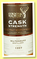 Miltonduff 1997/2017 (58.8%, Gordon & MacPhail, Cask Strength, 1st Fill Sherry Butt, cask #9179) Miltonduff 1997/2017 (58.8%, Gordon & MacPhail, Cask Strength, 1st Fill Sherry Butt, cask #9179)