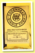 Miltonduff-Glenlivet 36 yo 1978/2015 (44.9%, Cadenhead Single Cask, hogshead, 126 bottles) Miltonduff-Glenlivet 36 yo 1978/2015 (44.9%, Cadenhead Single Cask, hogshead, 126 bottles)