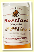 Mortlach 21 yo (43%, Gordon & MacPhail, 2017)
