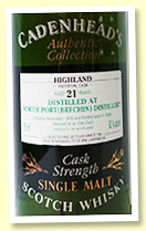 North Port 21 yo 1976/1998 (62%, Cadenhead Authentic Collection) North Port 21 yo 1976/1998 (62%, Cadenhead Authentic Collection)