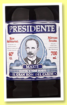 Presidente Marti 19 yo ‘Solera’ (40%, OB, Dominican Republic, +/-2018) Presidente Marti 19 yo ‘Solera’ (40%, OB, Dominican Republic, +/-2018)