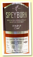 Speyburn 2004/2018 (52.5%, OB for The Netherlands, cask #218, first fill sherry butt, 678 bottles) Speyburn 2004/2018 (52.5%, OB for The Netherlands, cask #218, first fill sherry butt, 678 bottles)