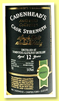 Tomintoul-Glenlivet 12 yo 2006/2018 (54.9%, Cadenhead, Authentic Collection, bourbon, 240 bottles) Tomintoul-Glenlivet 12 yo 2006/2018 (54.9%, Cadenhead, Authentic Collection, bourbon, 240 bottles)
