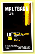 Vallein Tercinier 33 yo ‘Lot 86’ (49%, Maltbarn, Fins Bois, 160 bottles, 2019) Vallein Tercinier 33 yo ‘Lot 86’ (49%, Maltbarn, Fins Bois, 160 bottles, 2019)
