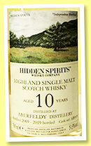 Aberfeldy 10 yo 2009/2019 (51.9%, Hidden Spirits, bourbon, cask #AB919, 171 bottles) Aberfeldy 10 yo 2009/2019 (51.9%, Hidden Spirits, bourbon, cask #AB919, 171 bottles)