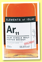 Ar11 2001/2019 (56.8%, Elixir Distillers, Elements of Islay, 1st Fill Pedro Ximenez Butt, 840 bottles) Ar11 2001/2019 (56.8%, Elixir Distillers, Elements of Islay, 1st Fill Pedro Ximenez Butt, 840 bottles)