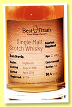 Ben Nevis 22 yo 1996/2019 (50.4%, Best Dram, bourbon hogshead, cask #1714, 168 bottles) Ben Nevis 22 yo 1996/2019 (50.4%, Best Dram, bourbon hogshead, cask #1714, 168 bottles)