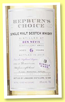 Ben Nevis 6 yo 2011/2017 (46%, Hepburn’s Choice, 359 bottles) Ben Nevis 6 yo 2011/2017 (46%, Hepburn’s Choice, 359 bottles)