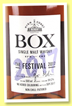 Box ‘The Festival 2017’ (54.2%, OB, Sweden, 1000 bottles) Box ‘The Festival 2017’ (54.2%, OB, Sweden, 1000 bottles)