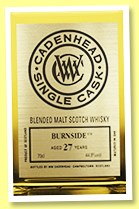 Burnside 27 yo 1991/2019 (44.8%, Cadenhead, Single Cask, bourbon barrel, 162 bottles) Burnside 27 yo 1991/2019 (44.8%, Cadenhead, Single Cask, bourbon barrel, 162 bottles)