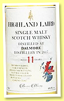 Dalmore 11 yo 2007/2018 (64.4%, Highland Laird, cask # 516965, 240 bottles) Dalmore 11 yo 2007/2018 (64.4%, Highland Laird, cask # 516965, 240 bottles)