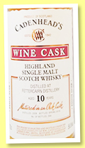 Fettercairn 10 yo 2008/2019 (56.6%, Cadenhead, Wine Cask, Pinot Noir, 264 bottles) Fettercairn 10 yo 2008/2019 (56.6%, Cadenhead, Wine Cask, Pinot Noir, 264 bottles)