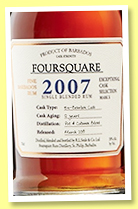 Foursquare 12 yo 2007/2019 (59%, OB, Barbados, Mark X, Ex-bourbon cask) Foursquare 12 yo 2007/2019 (59%, OB, Barbados, Mark X, Ex-bourbon cask)