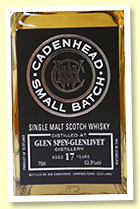 Glen Spey 17 yo 2001/2019 (53.3%, Cadenhead Small Batch, 2 bourbon hogsheads, 546 bottles) Glen Spey 17 yo 2001/2019 (53.3%, Cadenhead Small Batch, 2 bourbon hogsheads, 546 bottles)