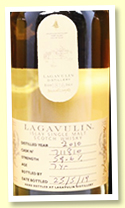 Lagavulin 7 yo 2010/2019 (59.6%, OB ‘Hand Fill’, cask #711810, refill bourbon) Lagavulin 7 yo 2010/2019 (59.6%, OB ‘Hand Fill’, cask #711810, refill bourbon)