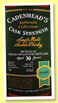 Macallan-Glenlivet 30 yo 1988/2019 (42.8%, Cadenhead, Authentic Collection, bourbon barrel, 96 bottles) Macallan-Glenlivet 30 yo 1988/2019 (42.8%, Cadenhead, Authentic Collection, bourbon barrel, 96 bottles)