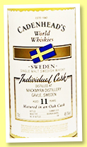 Mackmyra 11 yo 2007/2019 (49.5%, Cadenhead, World Whiskies, Sweden, bourbon barrel, 258 bottles) Mackmyra 11 yo 2007/2019 (49.5%, Cadenhead, World Whiskies, Sweden, bourbon barrel, 258 bottles)