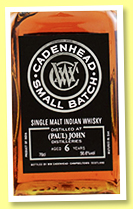 Paul John 6 yo 2011/2018 (56.6%, Cadenhead, Small Batch, India, 564 bottles)