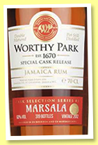 Worthy Park ‘Marsala Cask Finish 2012’ (60%, OB, Jamaica, double matured, 319 bottles, +/-2018)