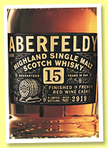 Aberfeldy 15 yo ‘French Red Wine’ (43%, OB, batch #2919, 2019) Aberfeldy 15 yo ‘French Red Wine’ (43%, OB, batch #2919, 201ç9
