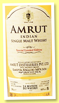 Amrut 2012/2018 ‘Chronicles’ (60%, OB, India, for La Maison du Whisky, bourbon, 660 bottles) 