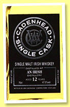 An Irish 12 yo 2006/2018 (47.5%, Cadenhead for Flanders Finest Cask Selection, bourbon hogshead, 324 bottles) An Irish 12 yo 2006/2018 (47.5%, Cadenhead for Flanders Finest Cask Selection, bourbon hogshead, 324 bottles)
