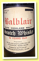 Balblair 10 yo (100° proof, Gordon & MacPhail, 75cl, +/-1978) Balblair 10 yo (100° proof, Gordon & MacPhail, 75cl, +/-1978)