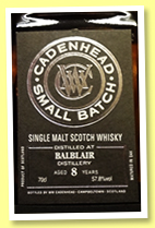 Balblair 8 yo 2011/2019 (57.8%, Cadenhead, Small Batch, 648 bottles) Balblair 8 yo 2011/2019 (57.8%, Cadenhead, Small Batch, 648 bottles)