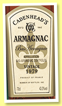 Bas Armagnac 1979/2019 (43.3%, Cadenhead, 492 bottles) Bas Armagnac 1979/2019 (43.3%, Cadenhead, 492 bottles)