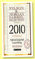 Beathan 2010/2017 (50%, Wilson & Morgan, Barrel Selection, cask #59-60, 1391 bottles) Beathan 2010/2017 (50%, Wilson & Morgan, Barrel Selection, cask #59-60, 1391 bottles)